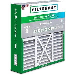 Filterbuy 16x20x5 Air Filter MERV 8 Dust Defense (1-Pack), Pleated HVAC AC Furnace Air Filters for Honeywell FC100A1003, Lennox X0592, and More (Actual Size: 15.75 x 19.75 x 4.38 Inches)