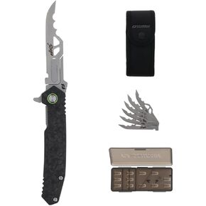 Schrade Delta Class Stryche Enrage with 6 Replaceable Blades, 420A Steel, Carbon Fiber Handle for Outdoor Survival, Hunting
