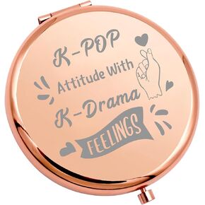 WSNANG K-Pop Music Fan Gift Compact Mirror K-Drama Lover Gift Pocket Makeup Mirrors K-Pop Attitude with K-Drama Feelings (IRON- K-Pop Mirror)