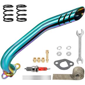 Exhaust Pipe Header Kit Compatible with Predator 212 196cc 224cc Non Hemi Coleman Mini Bike CT200U BT200X B200R CT200U-EX KT196 Go Kart Axis M200 GX160 Clone Engine Minibike Performance Parts