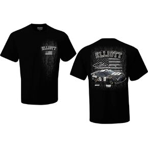 Chase Elliott #9 NASCAR 2024 NAPA Racing Charlotte 600 Patriotic Flag T-Shirt, Black