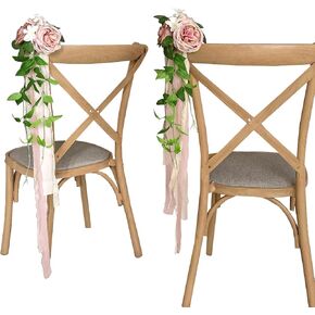 Lookein Pew Flowers for Wedding Ceremony Chair Decorations Set of 8 Aisle Decorations Bench Decoration Wedding Aisle Chair Decoration, Rustic Terracotta