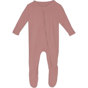 KicKee Year Round Solid Footies with Zipper, Super Soft One-Piece Jammies, Sleepwear for Babies and Kids
