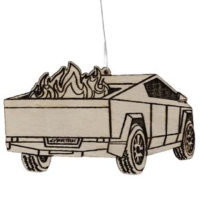 Cybertrash Dumpster Fire Christmas Ornament | Cybertrucks Ugliest White Elephant Gift Ever