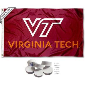 Virginia Tech Hokies Flying VT Banner and Tapestry Wall Tack Pads