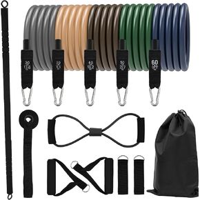 Pilates Bar Kit with Resistance Band for Working Out 200lbs Heavy Duty Resistance Band with Handles Bar Yoga Pilates Equipment for Men Women Home Gym Full Body Workout Equipment in Kuwait