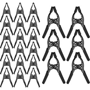 Clips for Hanging Backdrop Spring Clamps - 24-Piece Metal Clips 18× 2.5" & 6× 4" Clamps for Woodworking, Backdrop Stand, Pool Cover, Crafts