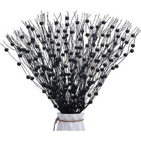 10Pcs Artificial Glitter Berry Stems, White Christmas Decoration Twisted Glittery Twigs, Christmas Tree Picks, Branches for Xmas Decor Small Vase Holiday Wedding Party (15.8 Inch) in Kuwait