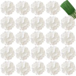 FagusHome 35 Pcs Silk Hydrangea Heads Artificial Flowers Heads and Stems Fake Hydrangea Flowers for Home Wedding Decor