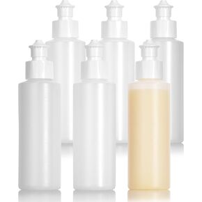 زجاجة ضغط بلاستيكية شفافة قابلة لإعادة الملء من JUVITUS سعة 6 أونصة مع موزع غطاء سحب (6 عبوات) in Kuwait