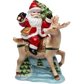 Cosmos Gifts Santa with Reindeer Salt and Pepper Set, 5-1/2-Inch