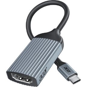 acer USB C to HDMI Adapter 4K@60Hz, Type C (Thunderbolt 3/4) HDMI Converter for Monitor, USB C to HDMI Connector, Compatible with MacBook Pro/Air, iPad Pro/Air, iPhone 15 Pro, Monitors(Silver)