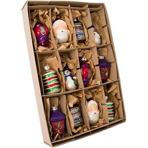 Kurt Adler Early Years Glass Ornament, 2.5-Inch, Set of 12, Christmas