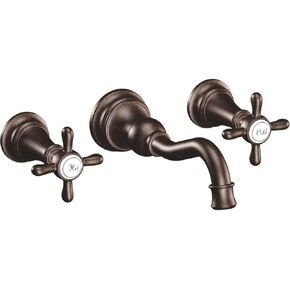 Moen Brushed Gold Weymouth 2-Handle Wall Mount High-Arc Bathroom Faucet (Valve Sold Separately), TS42112BG
