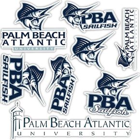 Desert Cactus Palm Beach Atlantic University Sailfish PBA Stickers Vinyl Decals Laptop Water Bottle Car Scrapbook 11.42x8.94 Sheet T2 (Type 2)