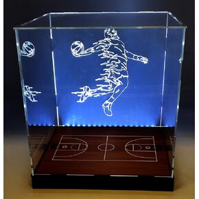 صندوق عرض بمصابيح LED لكرة القدم من الأكريليك مزود بمرآة لعرض الأحذية وحماية من الأشعة فوق البنفسجية (كرة القدم) in Kuwait