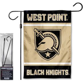 College Flags & Banners Co. Army Black Knights Garden Banner Flag with Flag Pole Stand Set