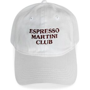 Espresso Martini Club White Baseball Cap for The Espresso & Martini Lover | Trendy Cocktail Drinking, Beach Going, Perfect for The Park, Beach, European Streets