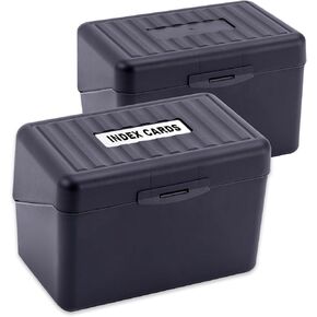 Olivo Index Card Holder Box 3x5, Flash Note Card Holder Box Organizer Case, 3 x 5 Index Card Storage File Box, 4 Colors Pack