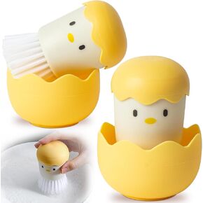 2Pcs Mini Dish Brush with Handle for Cleaning Pots Pans Ovens & Other Tough Cleaning Jobs