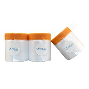 Plastic Sheeting Automotive Masking Tape – Multi Pack – No Residue Orange Painters Tape with Masking Plastic – Heat Resistant Car Paint Tape Masking Paper - 65 Feet (3, 35 Inch)