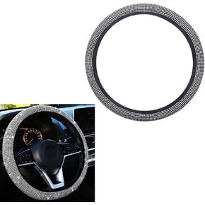 Carbon Fiber Leather Sport Car Steering Wheel Cover Sports Steering Wheel High-Grade Leather Set M Color 38cm for All Car Steering Wheel Cover