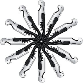 24 Packs Wine Opener-Corkscrew Wine Bottle Opener,Stainless Bottle Opener Wine Key Black Wine Bottle Opener Foil Cutter for Picnic, party, family,Restaurants
