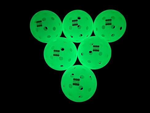 Glow in The Dark Outdoor-Pickleballs, Luminescent, 6 Pack Pickleballs, USAPA Standard in Saudi Arabia