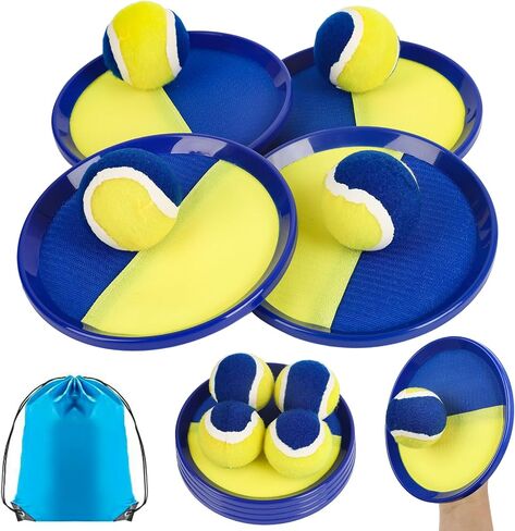 Outside Toys for Kids Ages 4-8 - Toss and Catch Ball Set, Kids Outdoor Games Ball Games for Kids with 4 Paddles and 4 Balls Toys for 3 4 5 6 7 8 9 10 Years Old Boys Girl Kids Birthday in Saudi Arabia