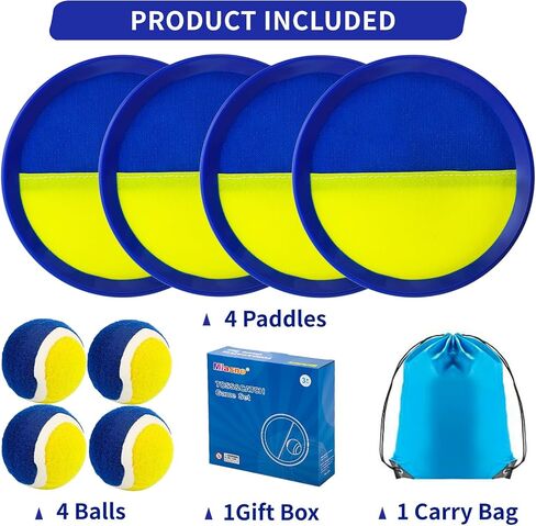 Outside Toys for Kids Ages 4-8 - Toss and Catch Ball Set, Kids Outdoor Games Ball Games for Kids with 4 Paddles and 4 Balls Toys for 3 4 5 6 7 8 9 10 Years Old Boys Girl Kids Birthday in Saudi Arabia