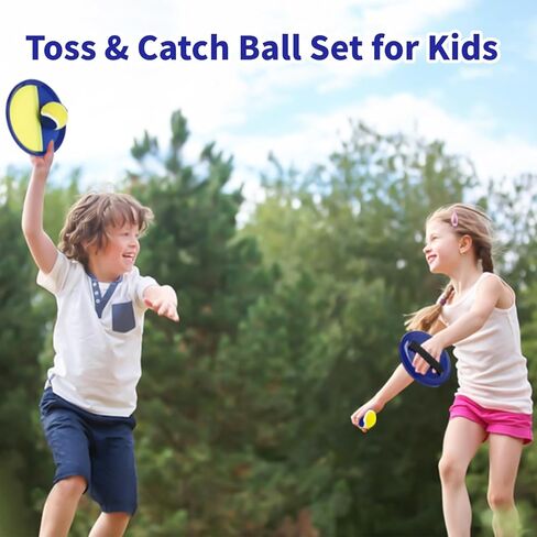 Outside Toys for Kids Ages 4-8 - Toss and Catch Ball Set, Kids Outdoor Games Ball Games for Kids with 4 Paddles and 4 Balls Toys for 3 4 5 6 7 8 9 10 Years Old Boys Girl Kids Birthday in Saudi Arabia