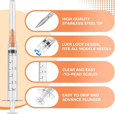U-100 1cc with 31G 5/16 Inch Syringes, Individually Packed, Pack of 100 in Saudi Arabia