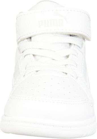 PUMA Rebound Layup Mid Sneaker, Alpine Snow Black-Toasted Almond, 4 US Unisex Big Kid in Saudi Arabia