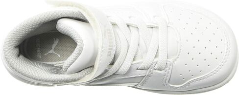 PUMA Rebound Layup Mid Sneaker, Alpine Snow Black-Toasted Almond, 4 US Unisex Big Kid in Saudi Arabia