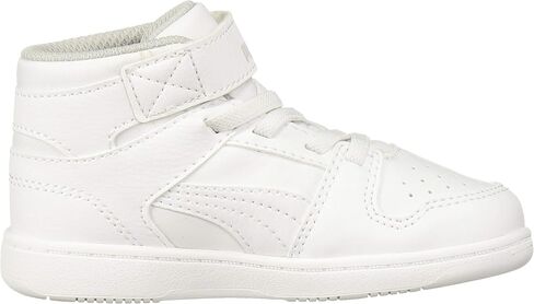 PUMA Rebound Layup Mid Sneaker, Alpine Snow Black-Toasted Almond, 4 US Unisex Big Kid in Saudi Arabia