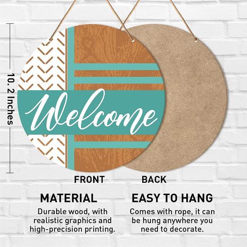 Muktoujaumai Welcome Sign Front Door Decor, Spring Summer Welcome Door Decorations Hanging Sign Rustic Wall Sign Decor for Door, Porch, Home, Housewarming Gift for New House Home Apartment in Kuwait