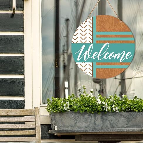 Muktoujaumai Welcome Sign Front Door Decor, Spring Summer Welcome Door Decorations Hanging Sign Rustic Wall Sign Decor for Door, Porch, Home, Housewarming Gift for New House Home Apartment in Kuwait