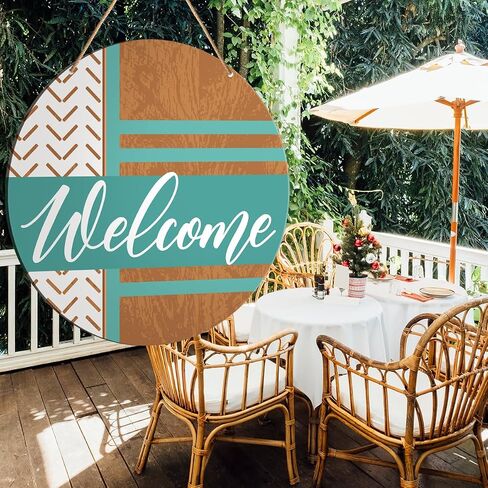 Muktoujaumai Welcome Sign Front Door Decor, Spring Summer Welcome Door Decorations Hanging Sign Rustic Wall Sign Decor for Door, Porch, Home, Housewarming Gift for New House Home Apartment in Kuwait