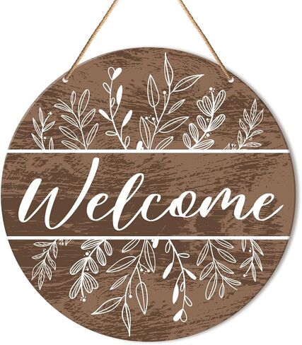 Muktoujaumai Welcome Sign Front Door Decor, Spring Summer Welcome Door Decorations Hanging Sign Rustic Wall Sign Decor for Door, Porch, Home, Housewarming Gift for New House Home Apartment in Kuwait