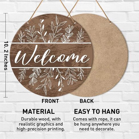 Muktoujaumai Welcome Sign Front Door Decor, Spring Summer Welcome Door Decorations Hanging Sign Rustic Wall Sign Decor for Door, Porch, Home, Housewarming Gift for New House Home Apartment in Kuwait