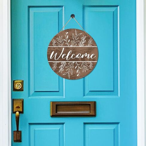 Muktoujaumai Welcome Sign Front Door Decor, Spring Summer Welcome Door Decorations Hanging Sign Rustic Wall Sign Decor for Door, Porch, Home, Housewarming Gift for New House Home Apartment in Kuwait