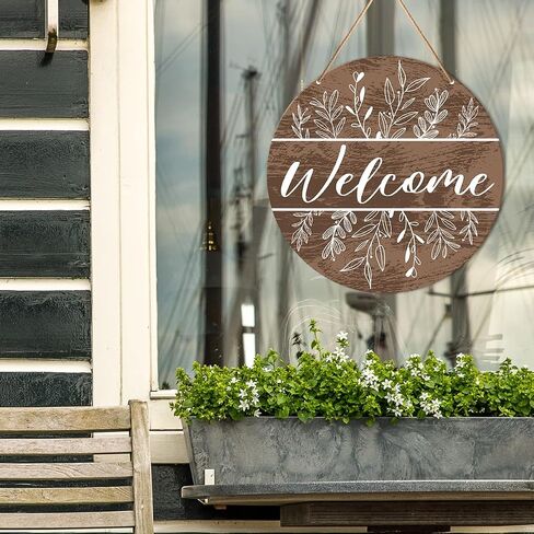 Muktoujaumai Welcome Sign Front Door Decor, Spring Summer Welcome Door Decorations Hanging Sign Rustic Wall Sign Decor for Door, Porch, Home, Housewarming Gift for New House Home Apartment in Kuwait