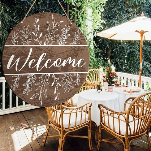 Muktoujaumai Welcome Sign Front Door Decor, Spring Summer Welcome Door Decorations Hanging Sign Rustic Wall Sign Decor for Door, Porch, Home, Housewarming Gift for New House Home Apartment in Kuwait