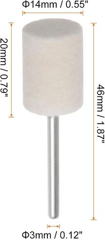 HARFINGTON 20pcs Wool Felt Mounted Mandrel Points 6mm Head 1/8 Inch Shank Cylinder Polishing Bits Burrs Felt Polishing Buffing Wheel for Rotary Tool in Saudi Arabia