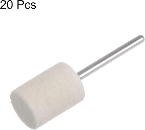 HARFINGTON 20pcs Wool Felt Mounted Mandrel Points 6mm Head 1/8 Inch Shank Cylinder Polishing Bits Burrs Felt Polishing Buffing Wheel for Rotary Tool in Saudi Arabia