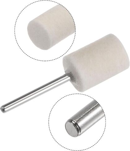 HARFINGTON 20pcs Wool Felt Mounted Mandrel Points 6mm Head 1/8 Inch Shank Cylinder Polishing Bits Burrs Felt Polishing Buffing Wheel for Rotary Tool in Saudi Arabia