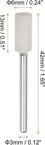 HARFINGTON 20pcs Wool Felt Mounted Mandrel Points 6mm Head 1/8 Inch Shank Cylinder Polishing Bits Burrs Felt Polishing Buffing Wheel for Rotary Tool in Saudi Arabia