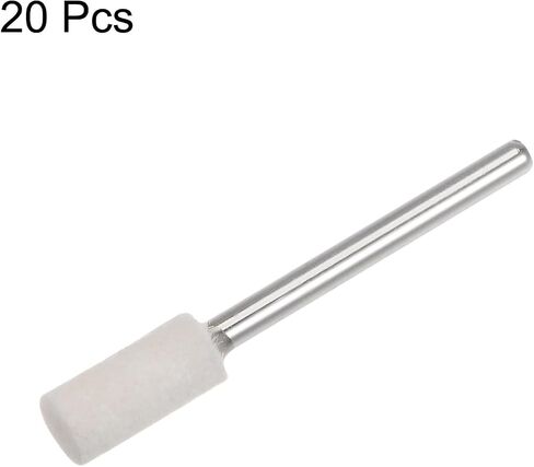 HARFINGTON 20pcs Wool Felt Mounted Mandrel Points 6mm Head 1/8 Inch Shank Cylinder Polishing Bits Burrs Felt Polishing Buffing Wheel for Rotary Tool in Saudi Arabia