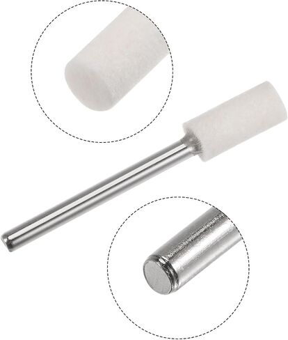 HARFINGTON 20pcs Wool Felt Mounted Mandrel Points 6mm Head 1/8 Inch Shank Cylinder Polishing Bits Burrs Felt Polishing Buffing Wheel for Rotary Tool in Saudi Arabia