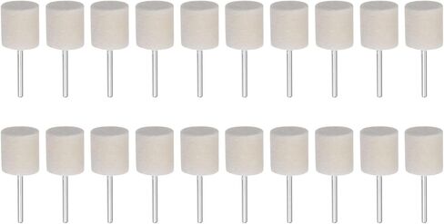HARFINGTON 20pcs Wool Felt Mounted Mandrel Points 6mm Head 1/8 Inch Shank Cylinder Polishing Bits Burrs Felt Polishing Buffing Wheel for Rotary Tool in Saudi Arabia